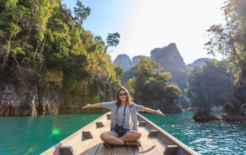 woman on a boat
